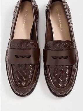 Loeffler Randall Rachel Woven Leather Penny Loafers